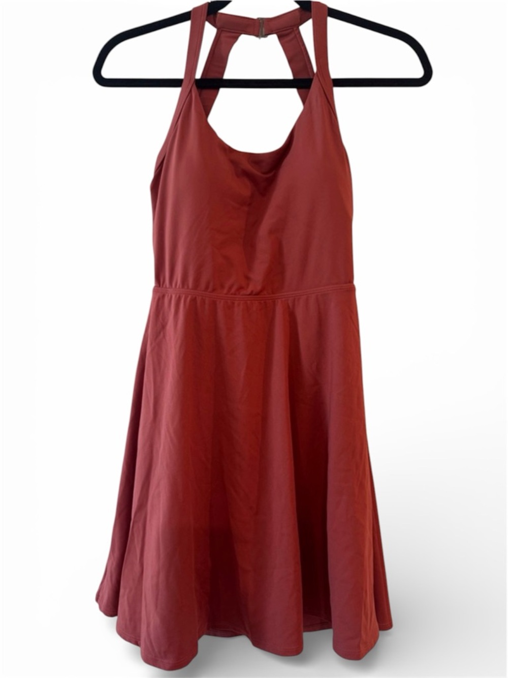 NWOT HALARA Rust Tennis Dress with Built in Shorts and Padding SMALL LONG